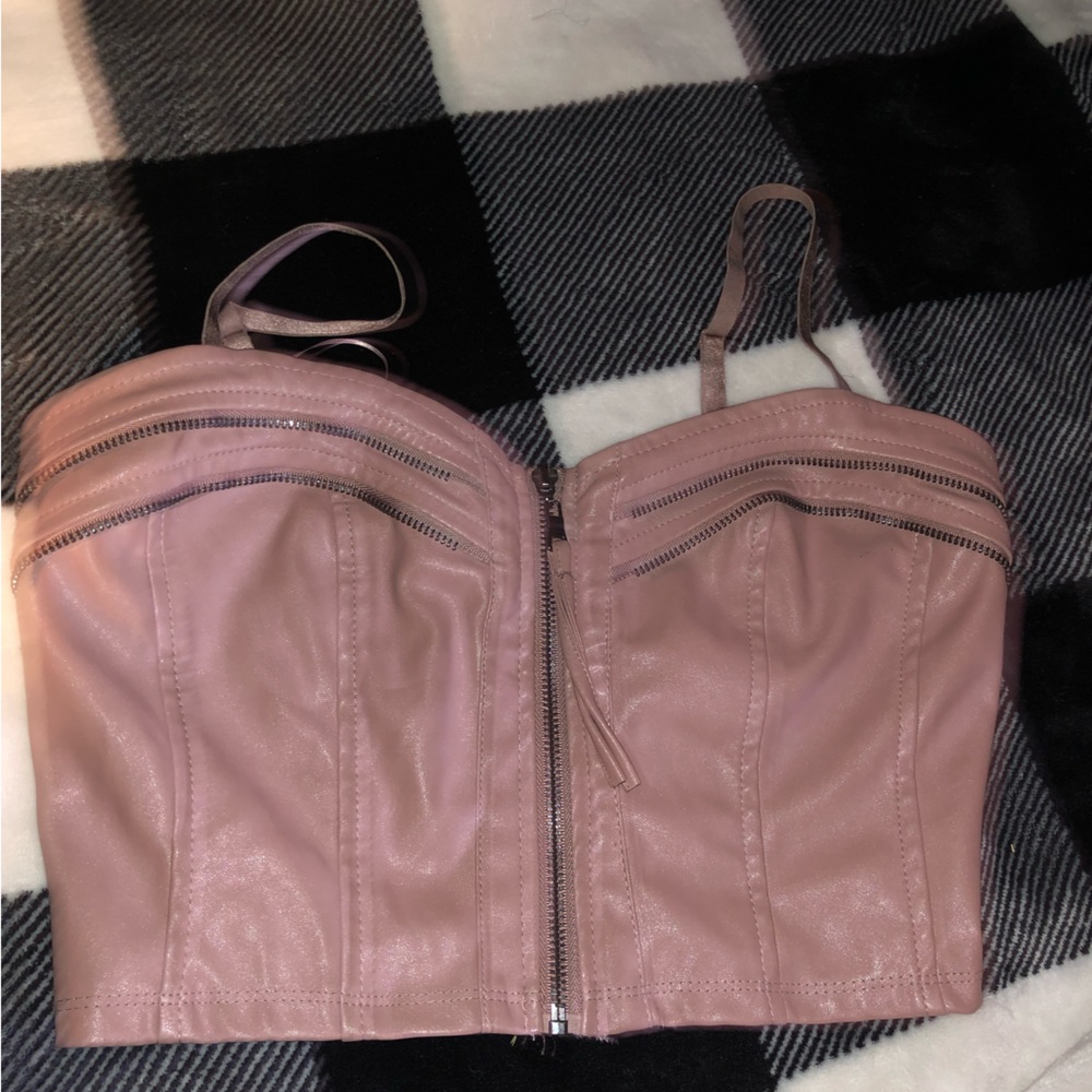 Pink Leather Top